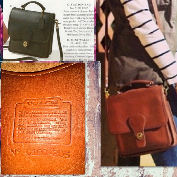 VINTAGE COACH BRITISH TAN LEATHER STATION BAG 5130 - Picture 13 of 16